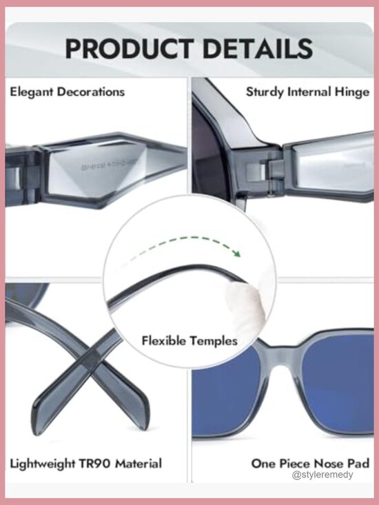 Polarized Fit Over Sunglasses for Women, TR90 Frame, UV Protection